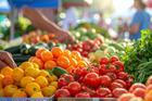 Vibrant,Farmers?,Market,Stall,With,Fresh,Organic,Produce,|,Colorful