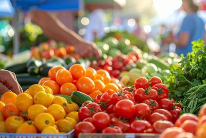 Vibrant,Farmers?,Market,Stall,With,Fresh,Organic,Produce,|,Colorful