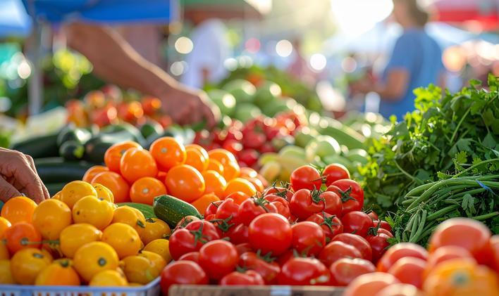 Vibrant,Farmers?,Market,Stall,With,Fresh,Organic,Produce,|,Colorful