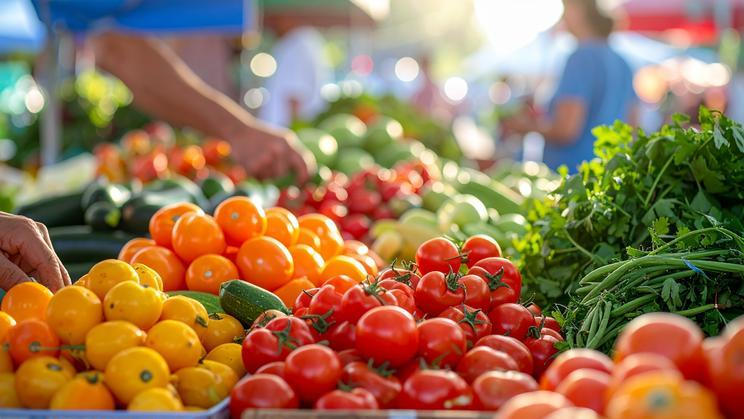 Vibrant,Farmers?,Market,Stall,With,Fresh,Organic,Produce,|,Colorful