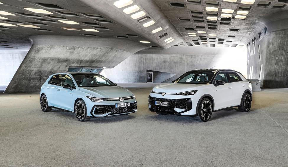 Hybridní verze Volkswagenů Golf a T-Roc, jejichž prodej začne na konci letošního roku.