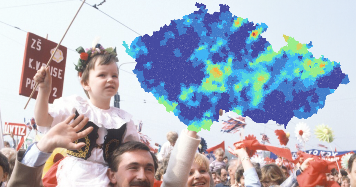 Prvomájové oslavy 1986 pod radioaktivním mrakem. Proklikejte si podrobnou mapu všech obcí