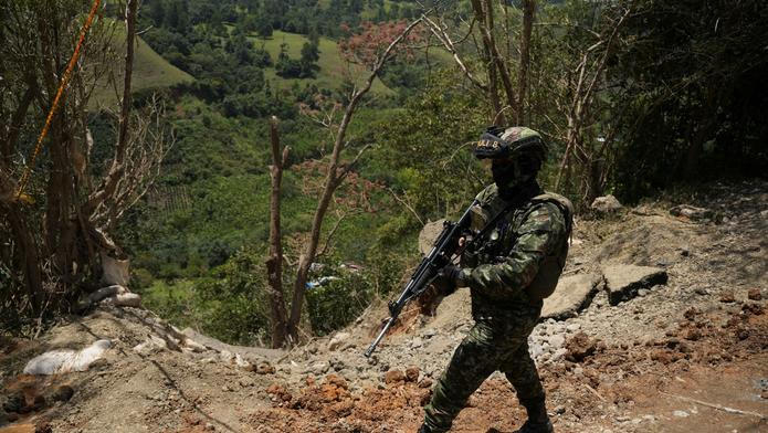 Aftermath of a deadly explosives attack in Colombia