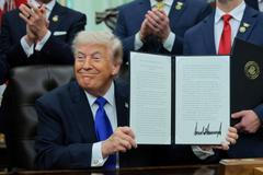 U.S. President Donald Trump in the Oval Office at the White House in Washington