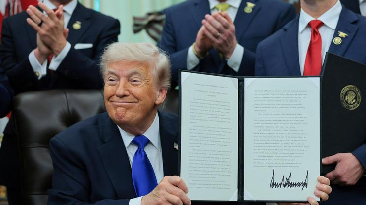 U.S. President Donald Trump in the Oval Office at the White House in Washington