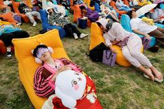 Power Nap Contest for sleep-deprived South Korea held in Seoul