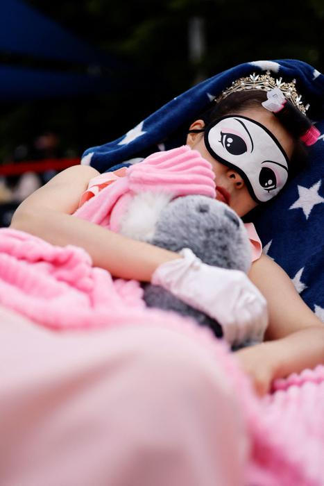 Power Nap Contest for sleep-deprived South Korea held in Seoul