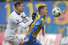 Milan Rundič a Matěj Radosta v zápase Teplice - Slovácko