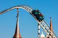 Extreme,Rollercoaster,At,Speed,Against,The,Background,Of,The,Blue