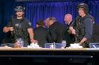U.S. President Donald Trump is escorted out of the White House Correspondents' Association (WHCA) dinner in Washington