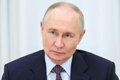 Russian President Vladimir Putin chairs a meeting in Moscow