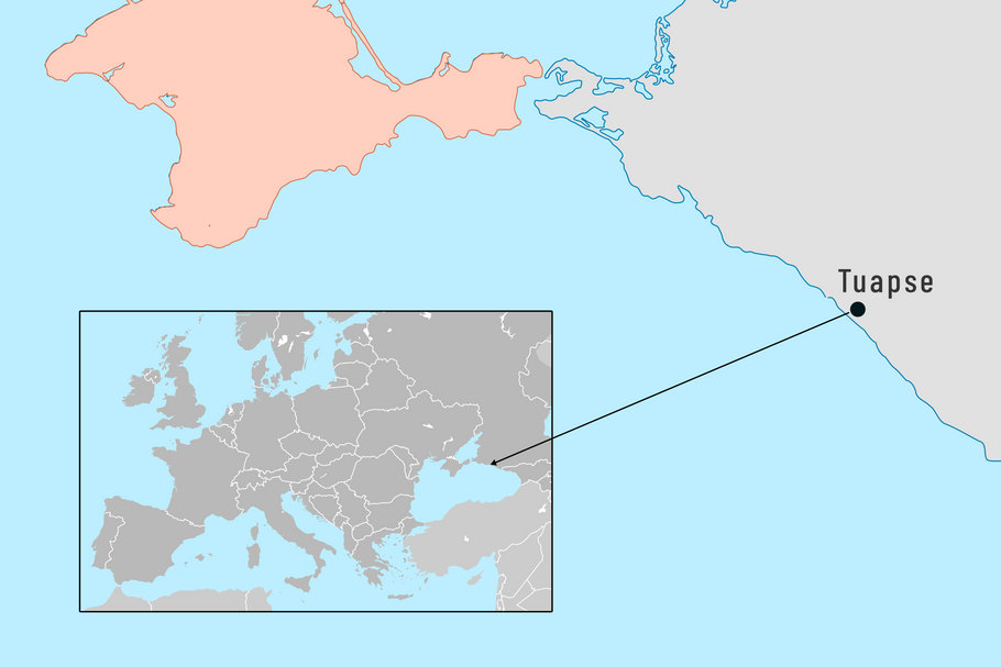 Tuapse se nachází v jižním Rusku, u pobřeží Černého moře.