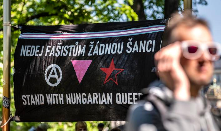 01.05.2025, Praha 
Oslavy 1. máj Svátek Práce na Střeleckém ostrově. Anarchisté průvod Prahoux