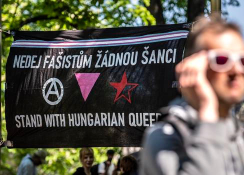 01.05.2025, Praha 
Oslavy 1. máj Svátek Práce na Střeleckém ostrově. Anarchisté průvod Prahoux