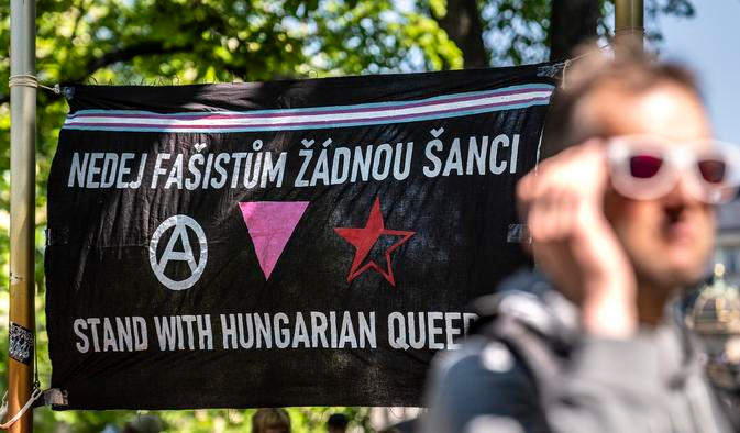 01.05.2025, Praha 
Oslavy 1. máj Svátek Práce na Střeleckém ostrově. Anarchisté průvod Prahoux