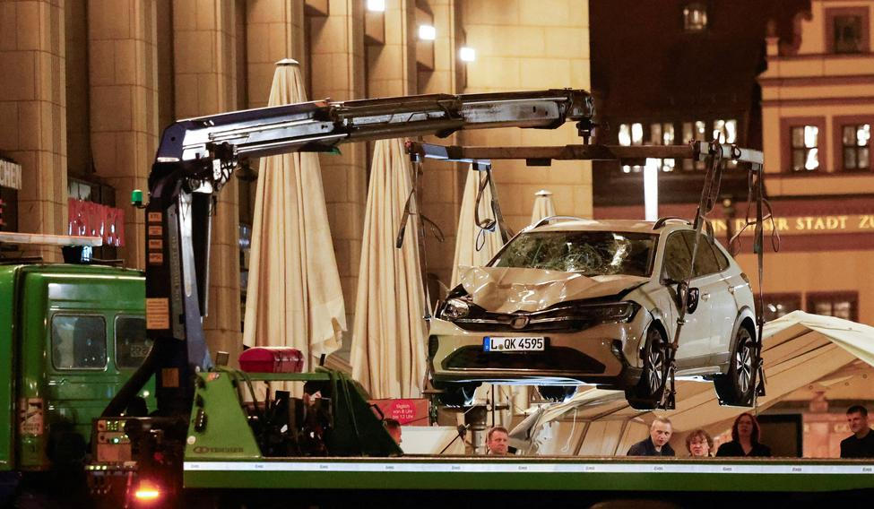 Car drives into crowd of people in German city of Leipzig