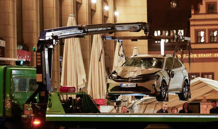 Car drives into crowd of people in German city of Leipzig