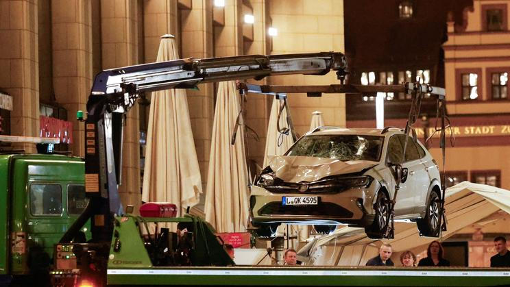 Car drives into crowd of people in German city of Leipzig