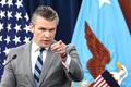 U.S. Defense Secretary Hegseth and Chairman of the Joint Chiefs of Staff General Caine hold a briefing on the Iran war, at the Pentagon