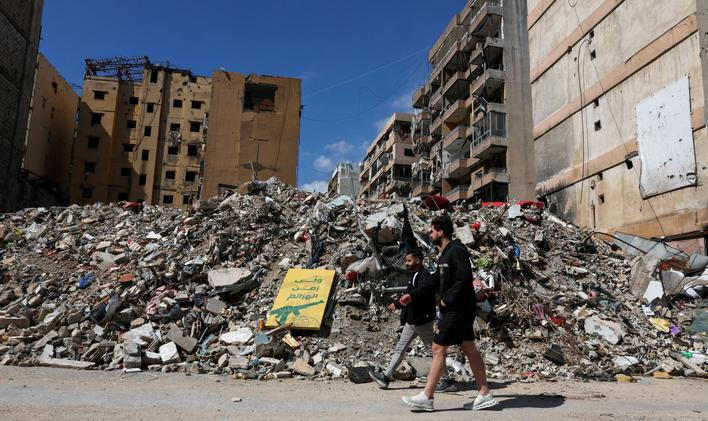 Scenes of destruction in the southern suburbs of Beirut