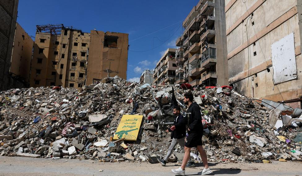 Scenes of destruction in the southern suburbs of Beirut