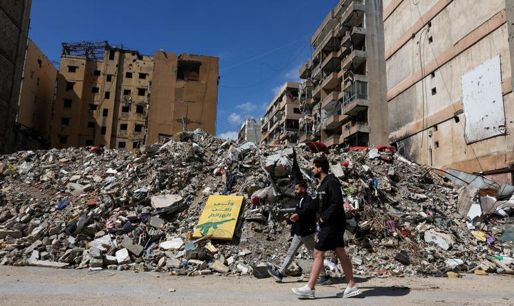 Scenes of destruction in the southern suburbs of Beirut
