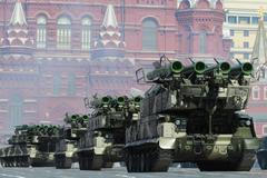Ruské systémy protivzdušné obrany S-400 na Rudém náměstí.