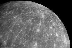 A mosaic of images by NASA's Messenger spacecraft shows an impact crater on the surface of Mercury, named Hokusai