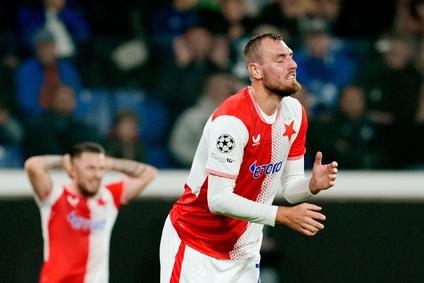 Tomáš Chorý v zápase LM Atalanta - Slavia Praha