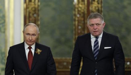 Russian President Vladimir Putin meets with Slovak Prime Minister Robert Fico in Moscow
