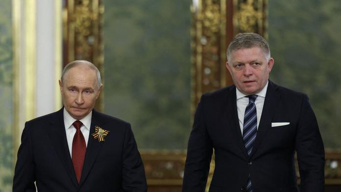 Russian President Vladimir Putin meets with Slovak Prime Minister Robert Fico in Moscow