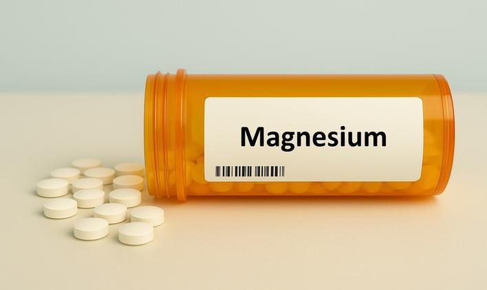 Magnesium,Tablets,Box,On,Hospital,Pharmacy,Table,With,Medical,Background