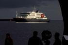 Cruise ship MV Hondius arrives at the port of Granadilla de Abona after being affected by a hantavirus outbreak, in Tenerife
