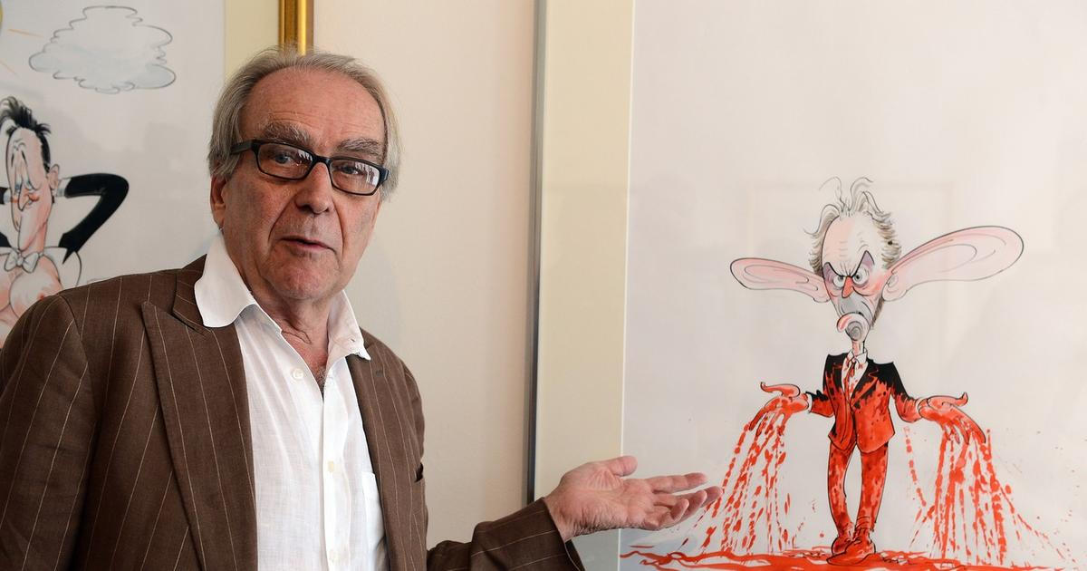 Muž, který se živí tím, že je k lidem „nestoudně hrubý“. Gerald Scarfe karikuje mocné