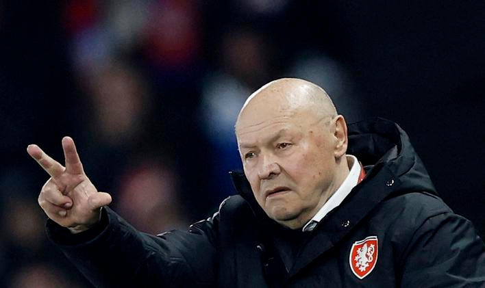 Miroslav Koubek  v zápase kvalifikace o postup na MS Česko - Dánsko