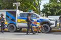 Tagbilaran,,Bohol,,Philippines,,07.27.2025,Police,Patrolling,Streets,With,Service,Dogs,