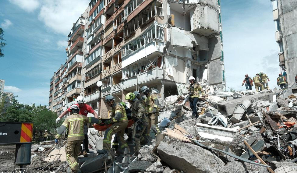 Aftermath of a Russian missile and drone attack in Kyiv