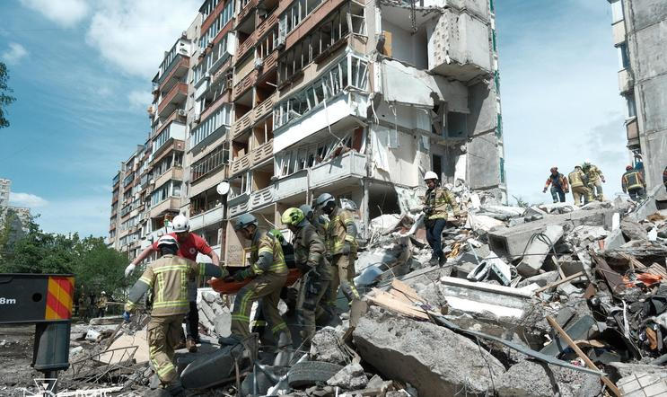 Aftermath of a Russian missile and drone attack in Kyiv