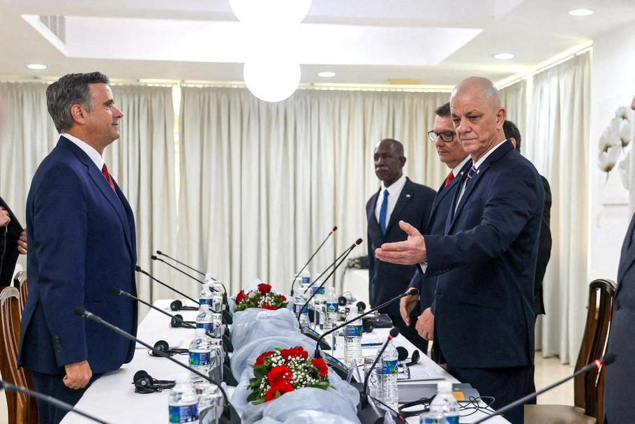 CIA Director John Ratcliffe attends a meeting with Cuban officials at a location given as Havana