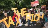 People protest the Met Gala, in New York City