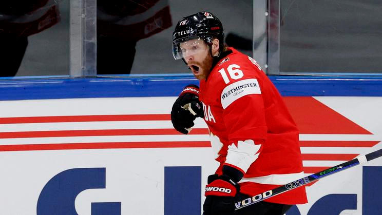 Connor Brown slaví gól v zápase MS 2026 Kanada - Švédsko