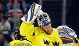 Magnus Hellberg v zápase MS 2026 Kanada - Švédsko