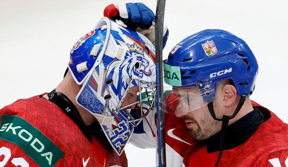 Josef Korřnář a Jakub Flek slaví triumf v zápase MS 2026 Česko - Dánsko