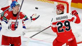 Roman Červenka a Mikkel Aagaard v zápase MS 2026 Česko - Dánsko
