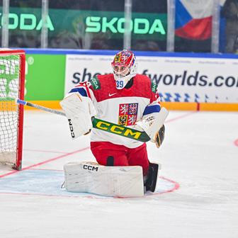 Josef Kořenář v zápase MS 2026 Česko - Dánsko
