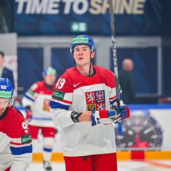 Jaroslav Chmelař v zápase MS 2026 Česko - Dánsko
