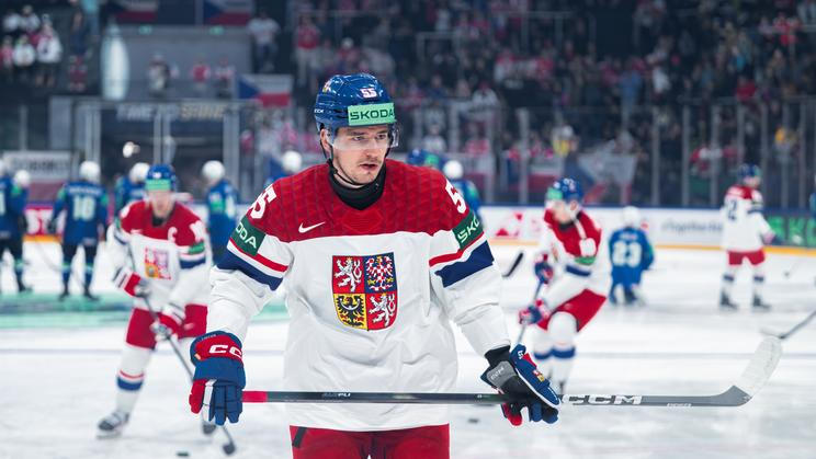Libor Hájek v zápase MS 2026 Česko - Slovinsko