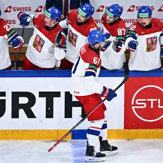 Martin Kaut slaví gól v zápase MS 2026 Česko - Slovinsko.