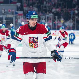 Libor Hájek v zápase MS 2026 Česko - Slovinsko