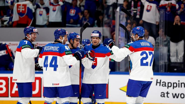 Radost Slováků v zápase proti Itálii na MS v hokeji 2026